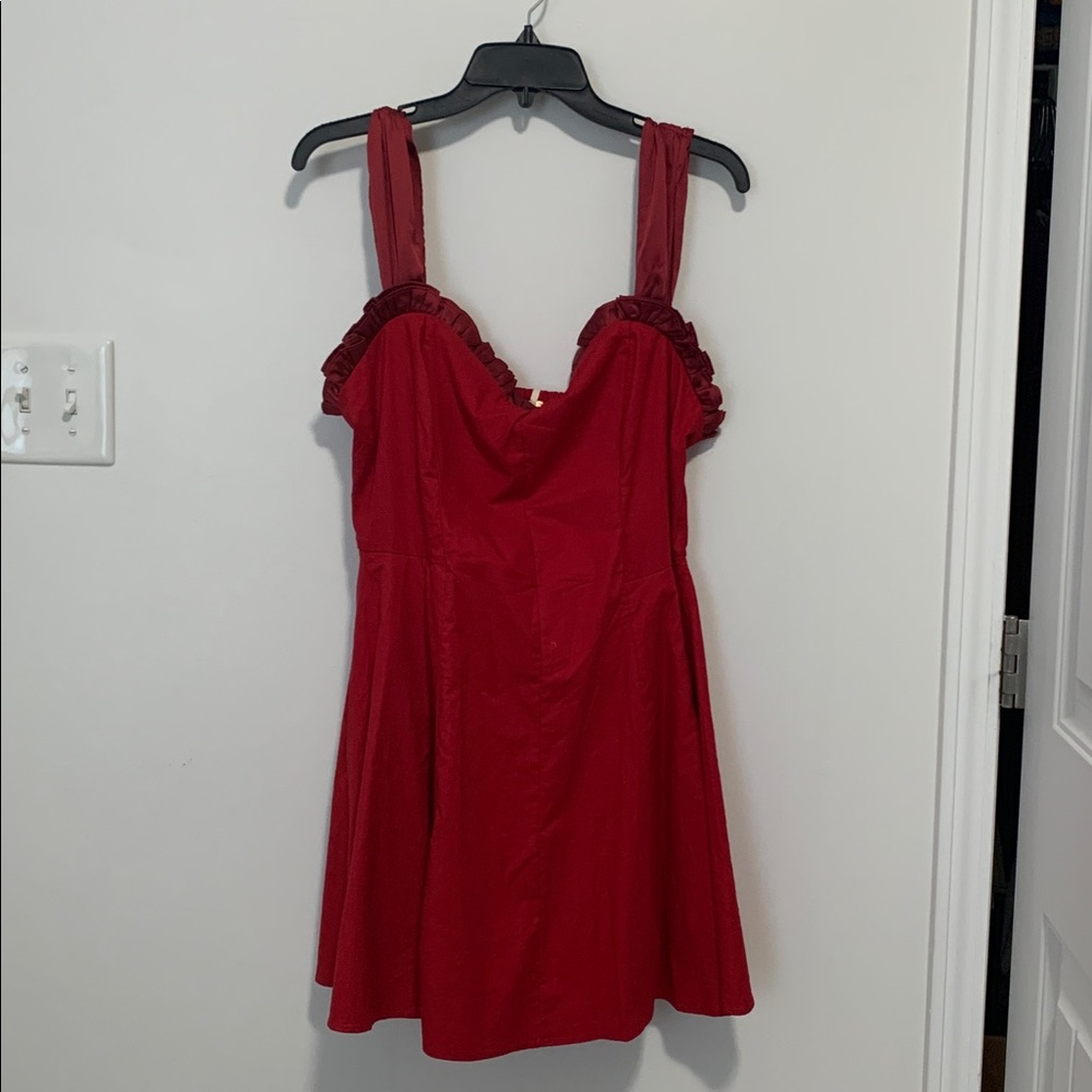 FREE PEOPLE Midnight Magic Mini Dress NWT Red - Picture 6 of 12